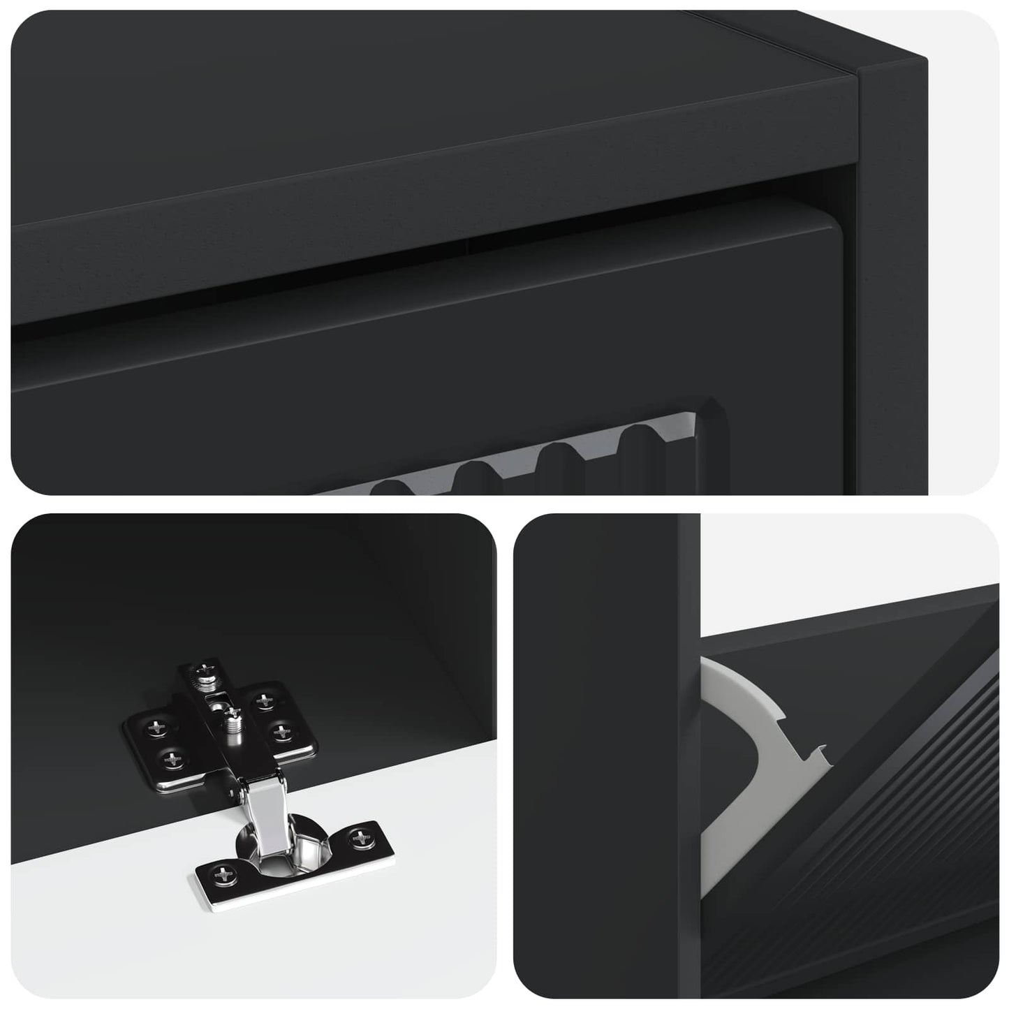 Shoe Cabinet EDE 78 x 24 x 103 cm Engineered Wood Black