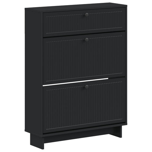 Shoe Cabinet EDE 78 x 24 x 103 cm Engineered Wood Black