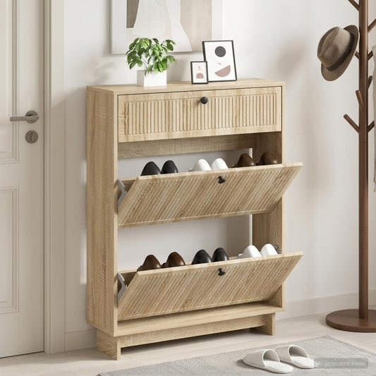 Shoe Cabinet EDE 78 x 24 x 103 cm Engineered Wood Sonoma Oak