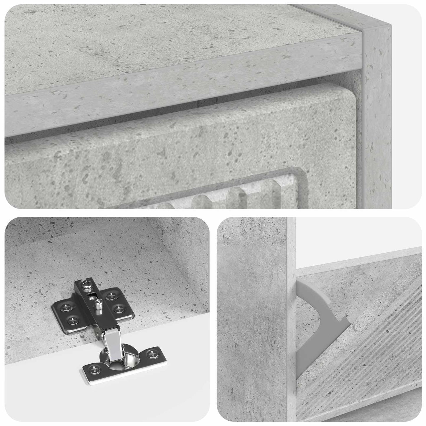 Shoe Cabinet EDE 78 x 24 x 103 cm Engineered Wood Concrete Grey