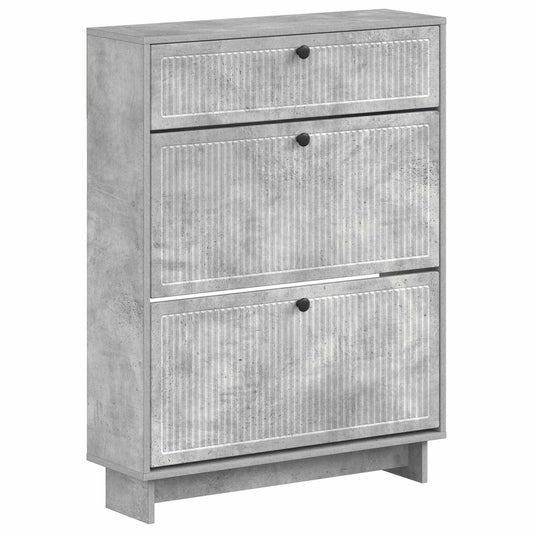 Shoe Cabinet EDE 78 x 24 x 103 cm Engineered Wood Concrete Grey