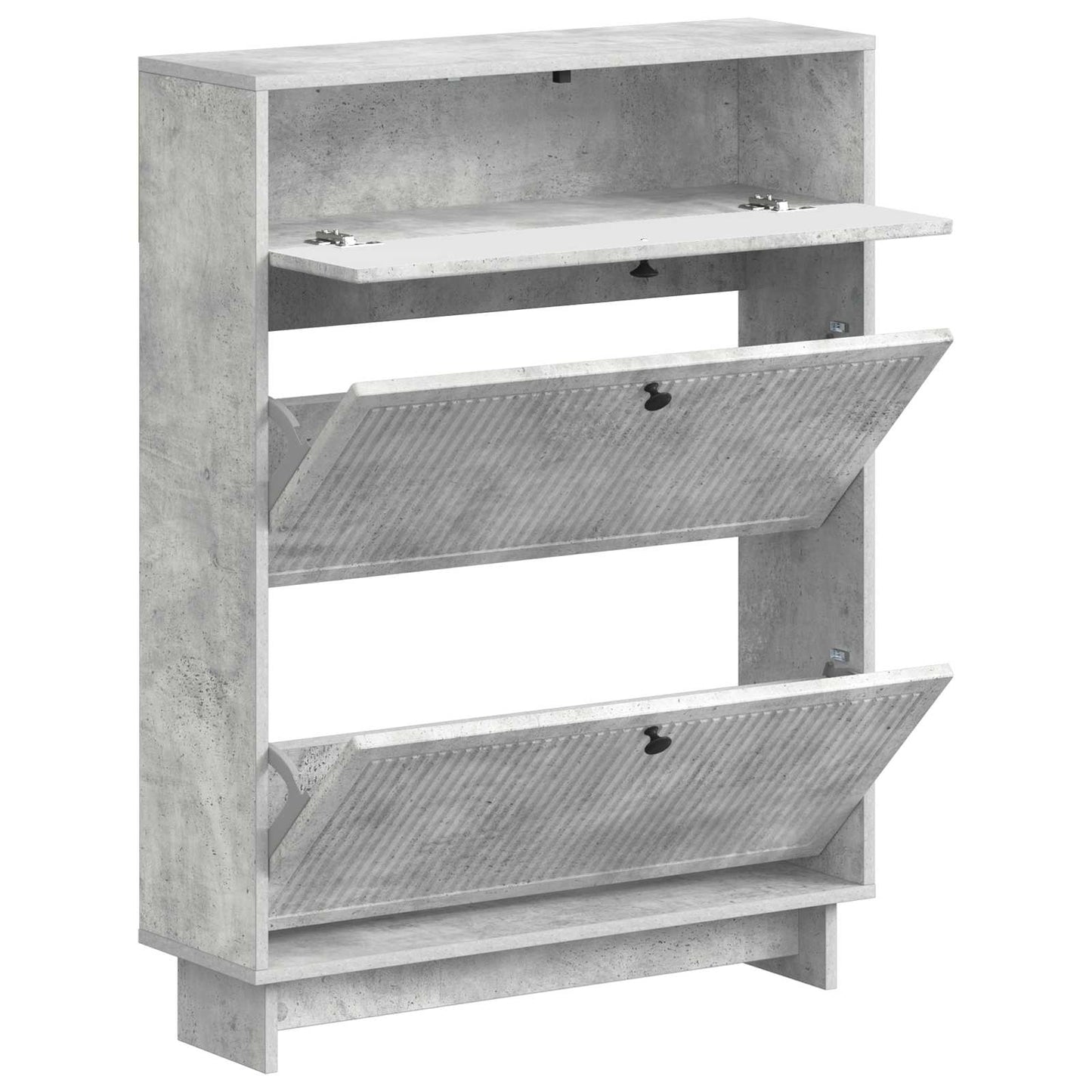 Shoe Cabinet EDE 78 x 24 x 103 cm Engineered Wood Concrete Grey