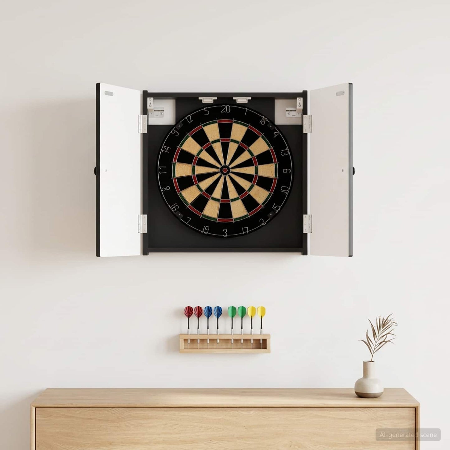 Dartboard Cabinet EDE Black 52.5 x 10.5 x 53.5 cm