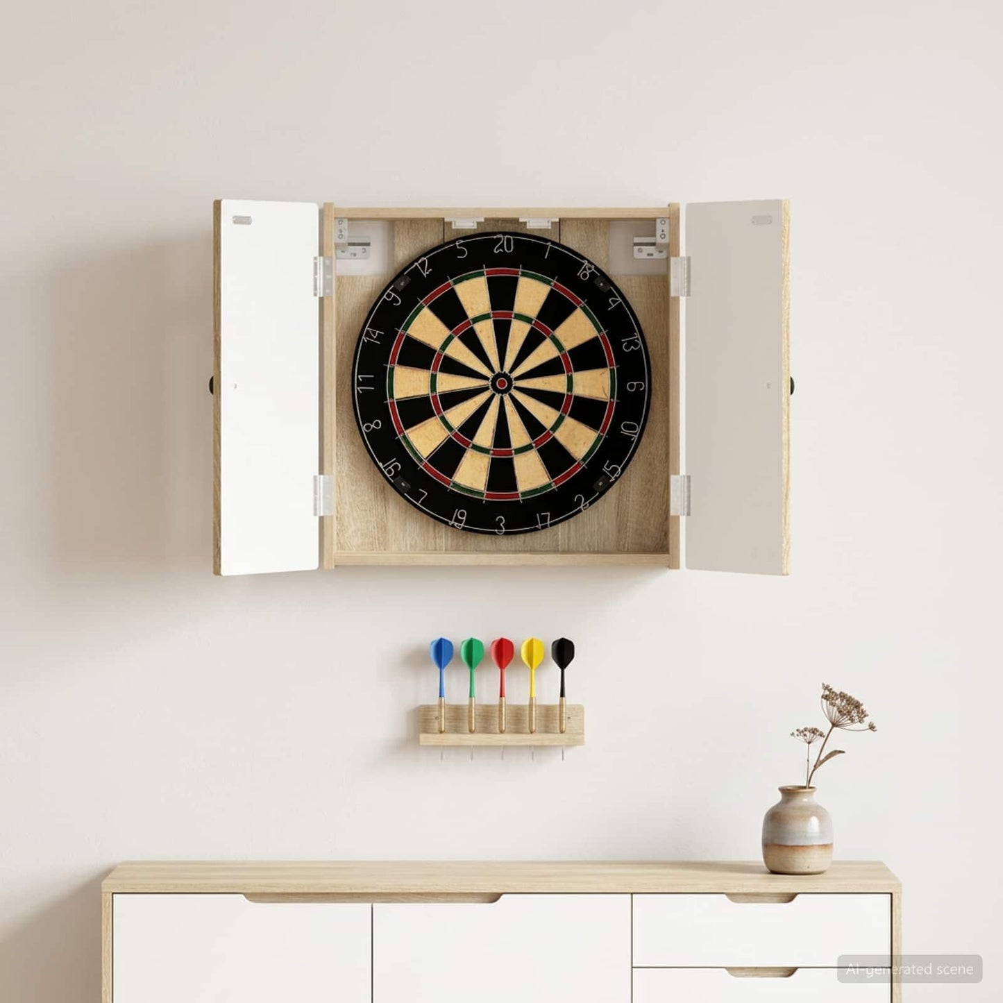 Dartboard Cabinet EDE Sonoma Oak 52.5 x 10.5 x 53.5 cm
