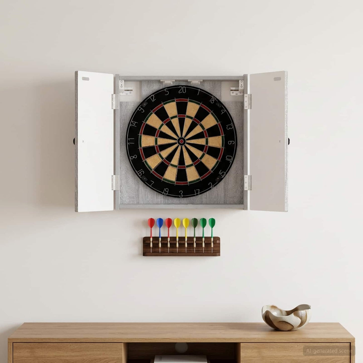 Dartboard Cabinet EDE Grey Sonoma 52.5 x 10.5 x 53.5 cm