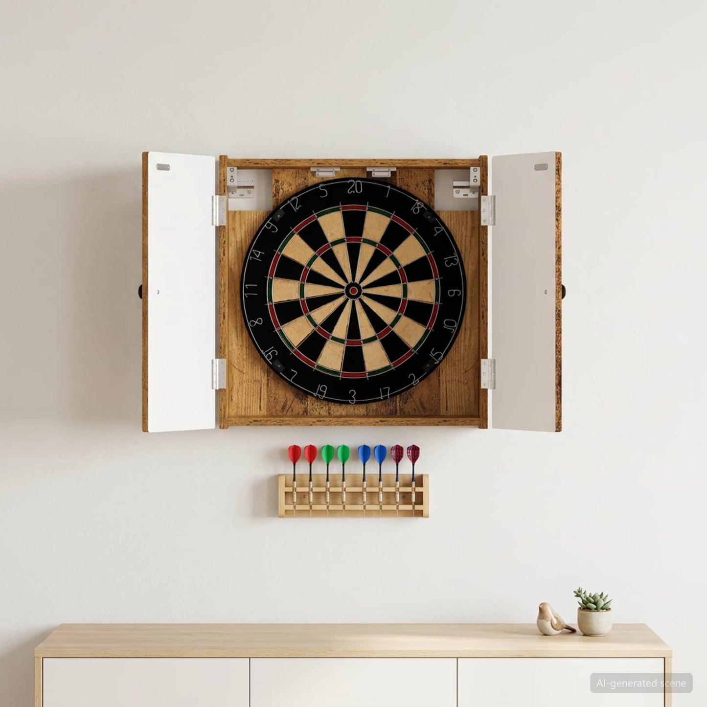 Dartboard Cabinet BREDA Old Wood 52.5 x 10.5 x 53.5 cm