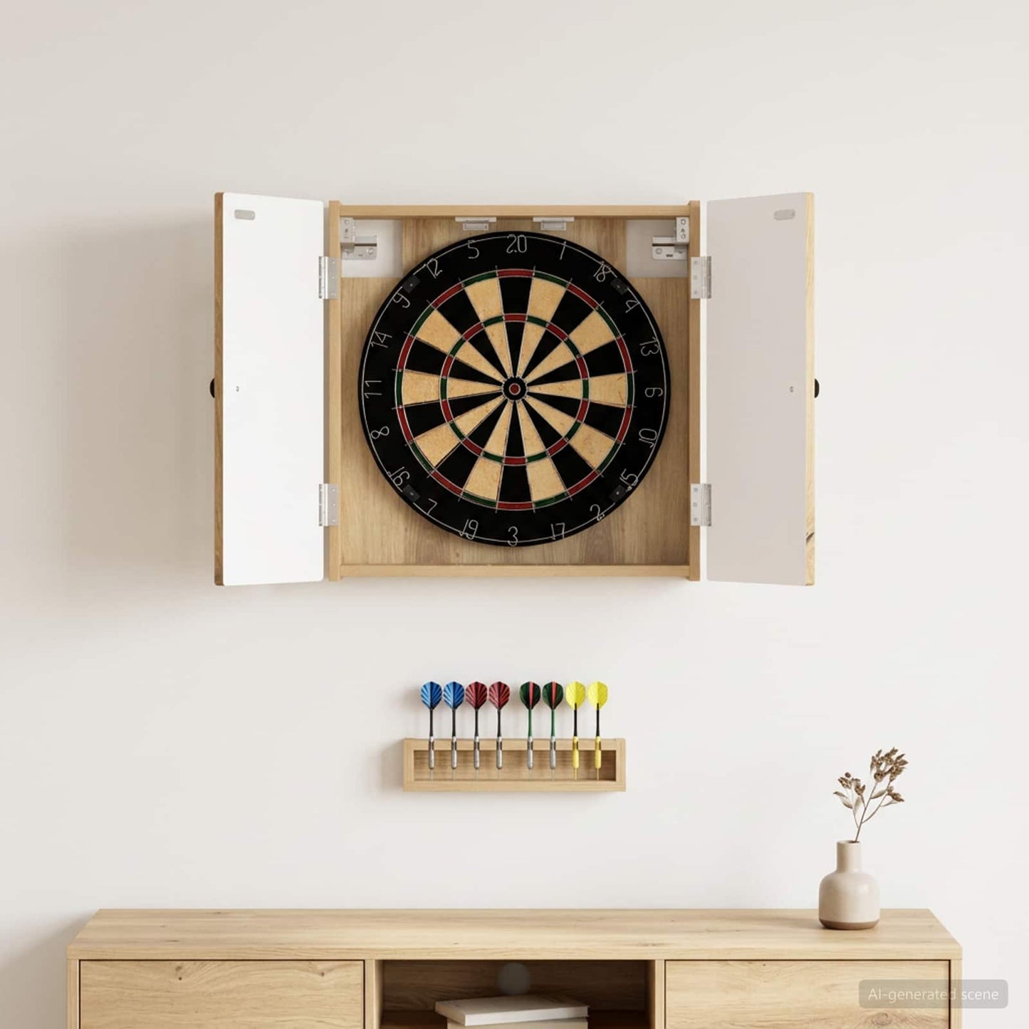 Dartboard Cabinet EDE Artisan Oak 52.5 x 10.5 x 53.5 cm