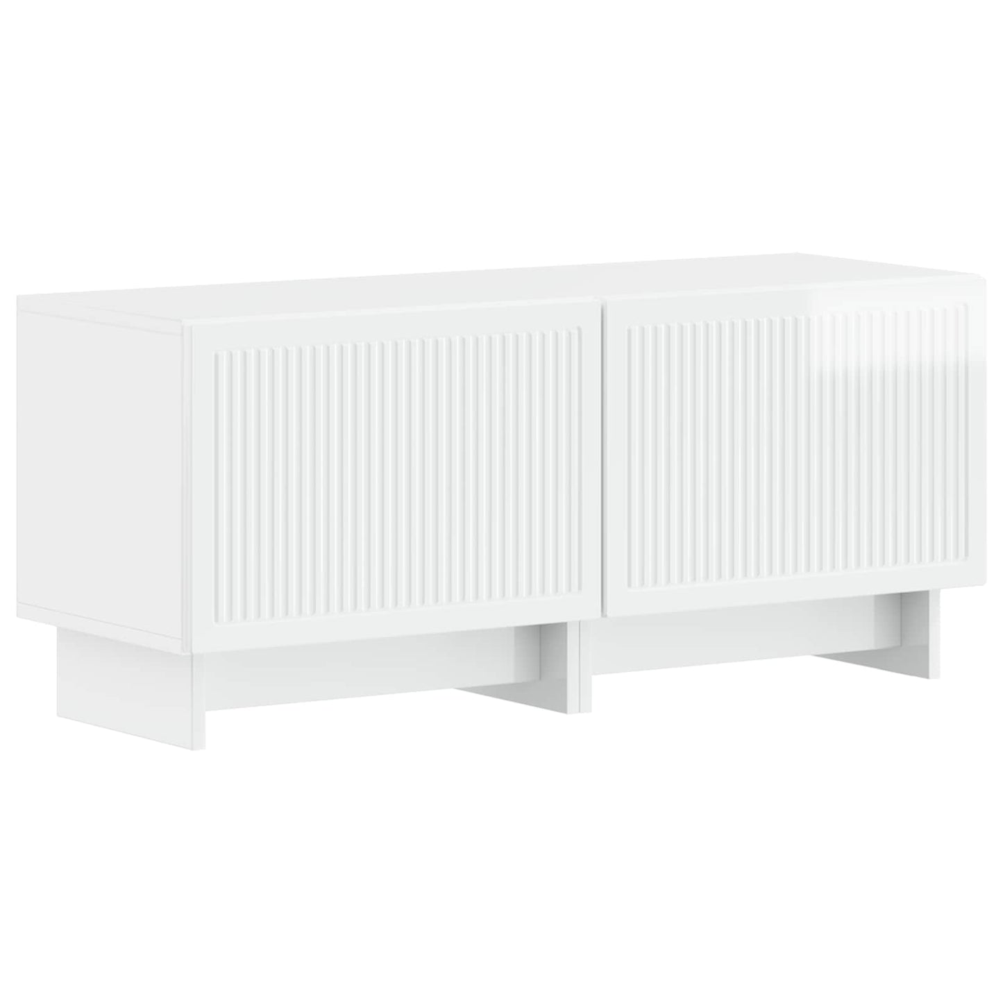 TV Cabinet High Gloss White Engineered Wood