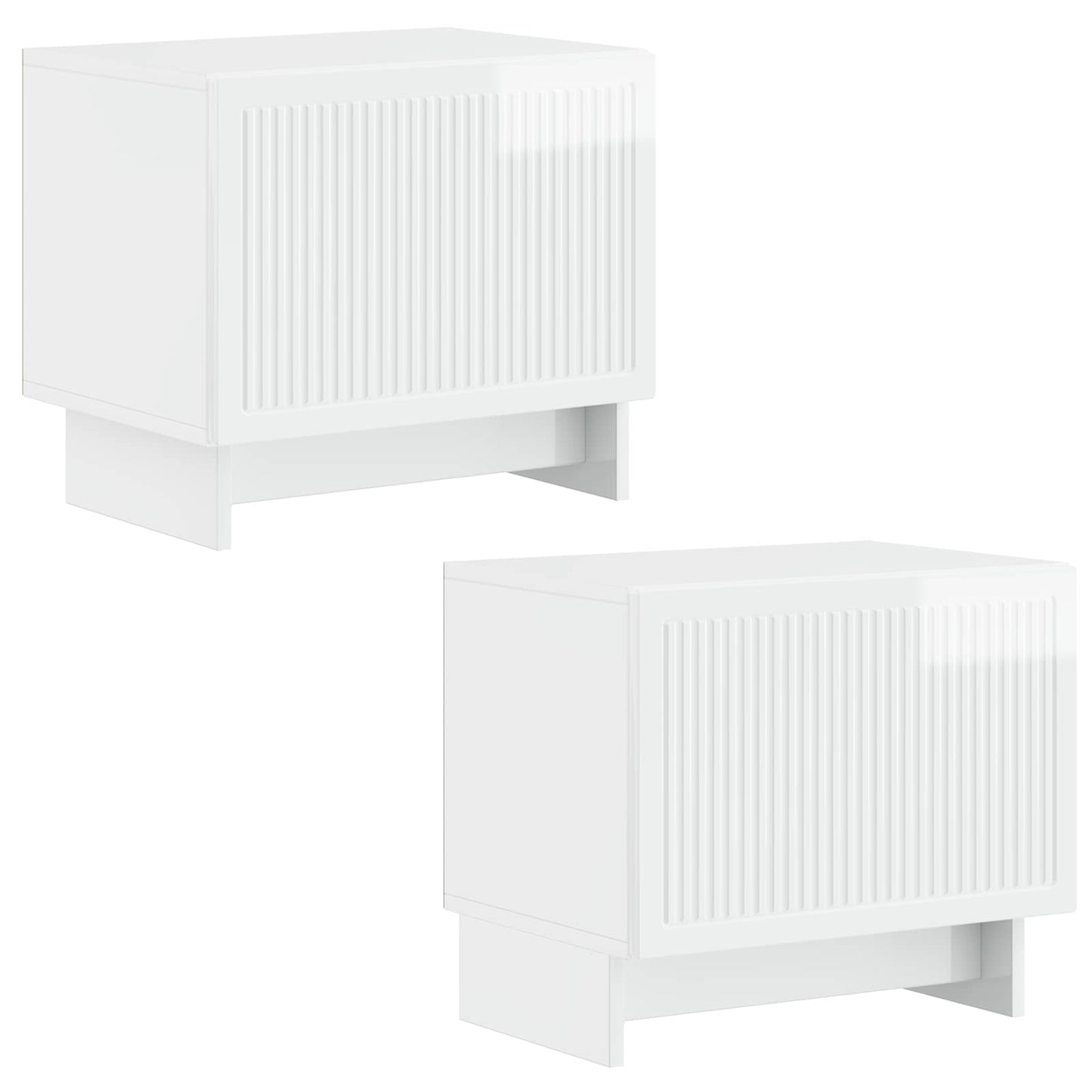 TV Cabinet High Gloss White Engineered Wood