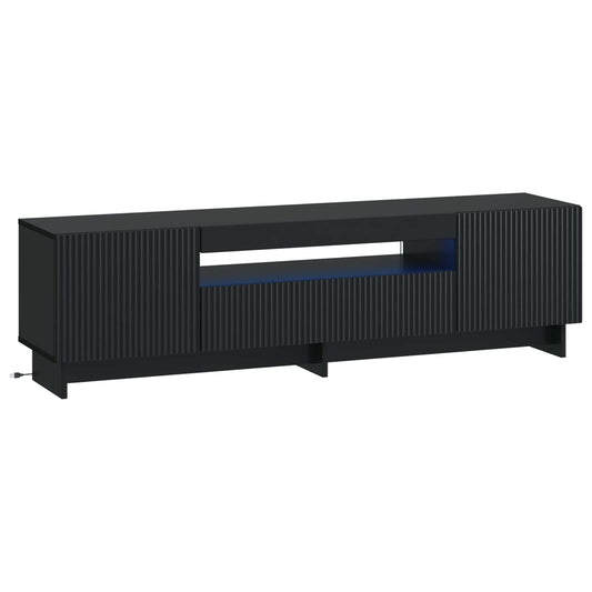 LED TV Cabinet Black Engineered Wood