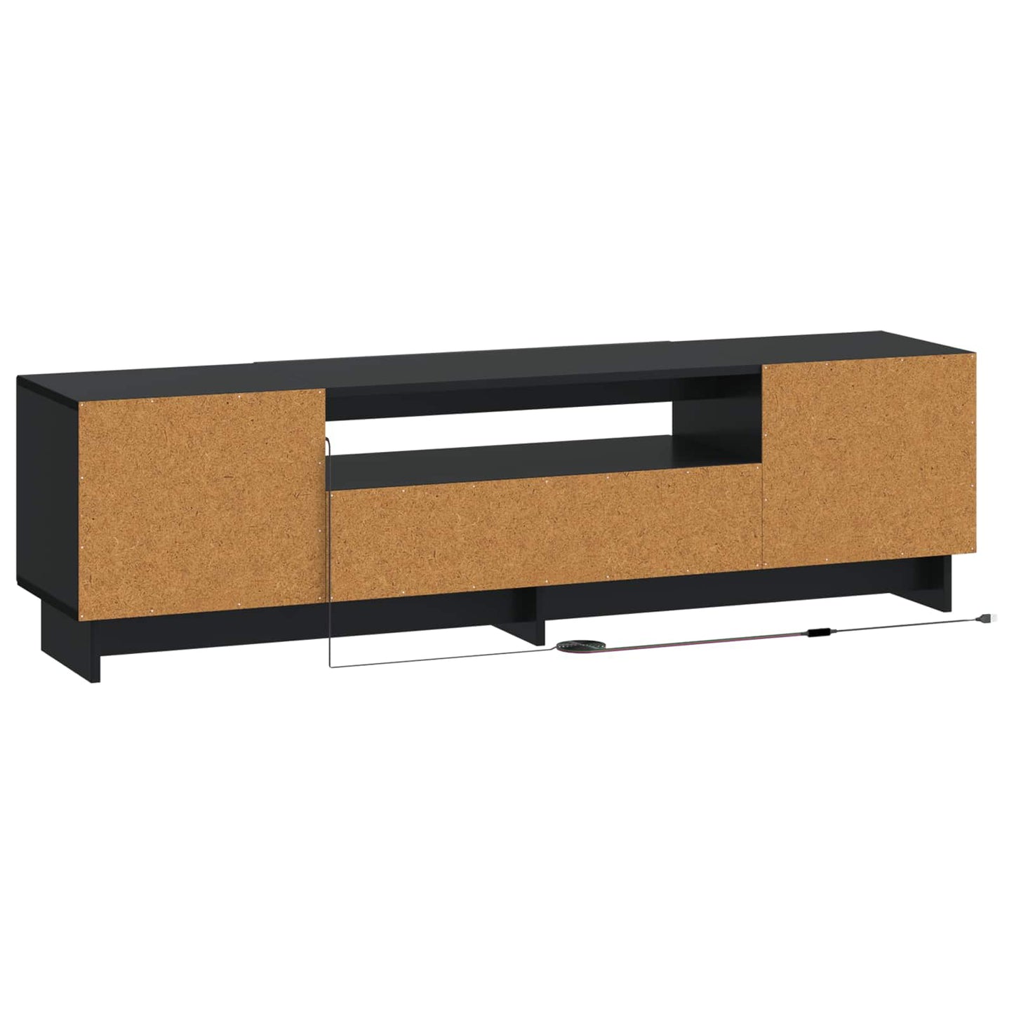 LED TV Cabinet Black Engineered Wood