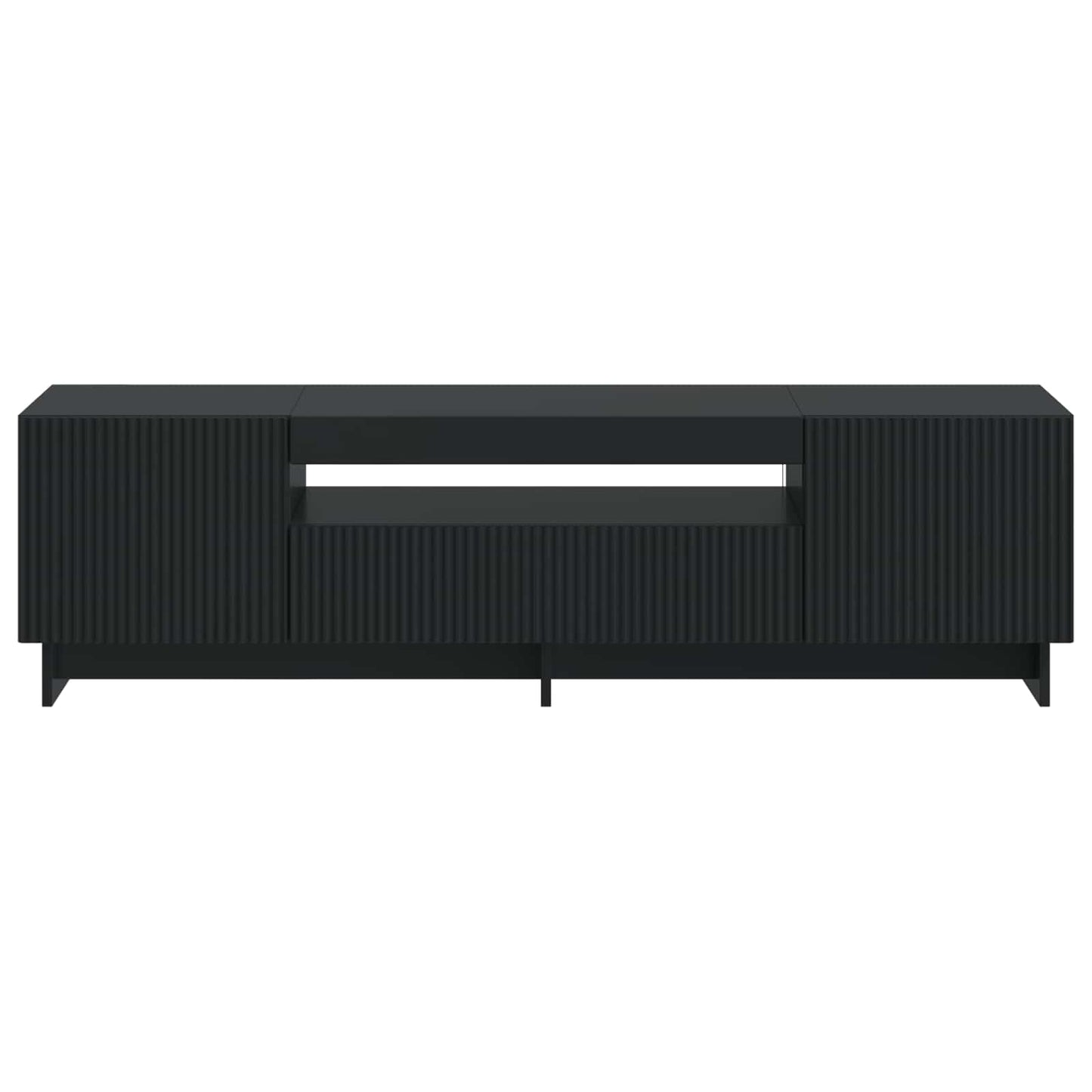 LED TV Cabinet Black Engineered Wood