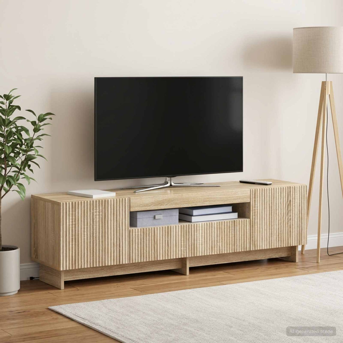 LED TV Cabinet Sonoma Oak Engineered Wood