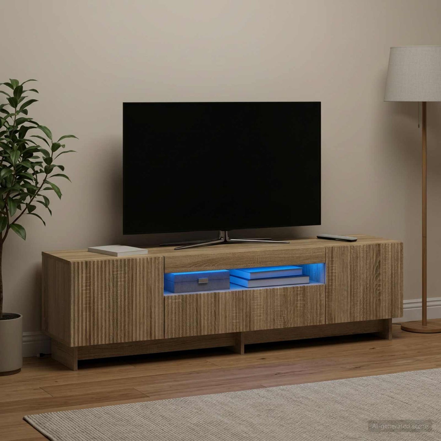 LED TV Cabinet Sonoma Oak Engineered Wood