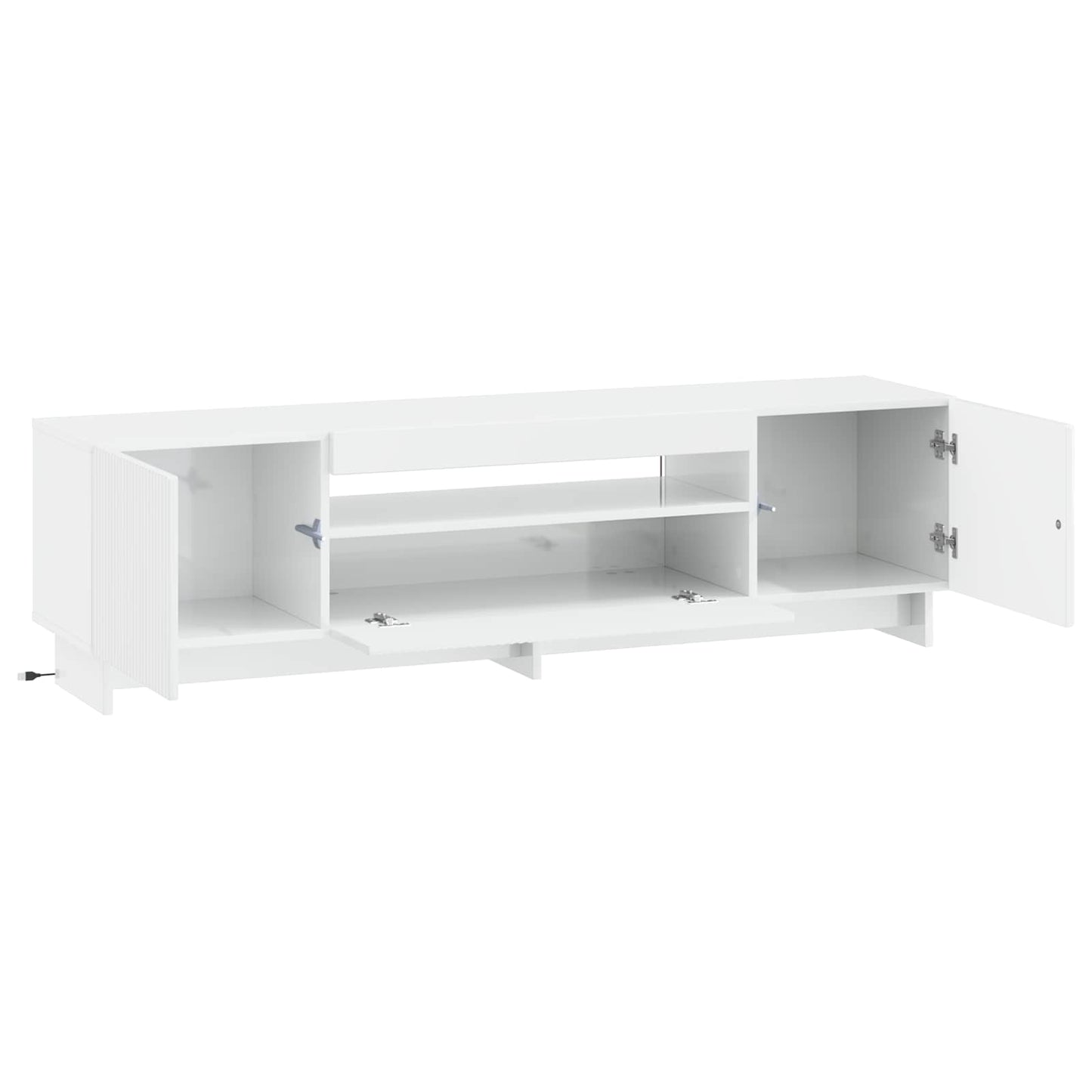LED TV Cabinet High Gloss White Engineered Wood