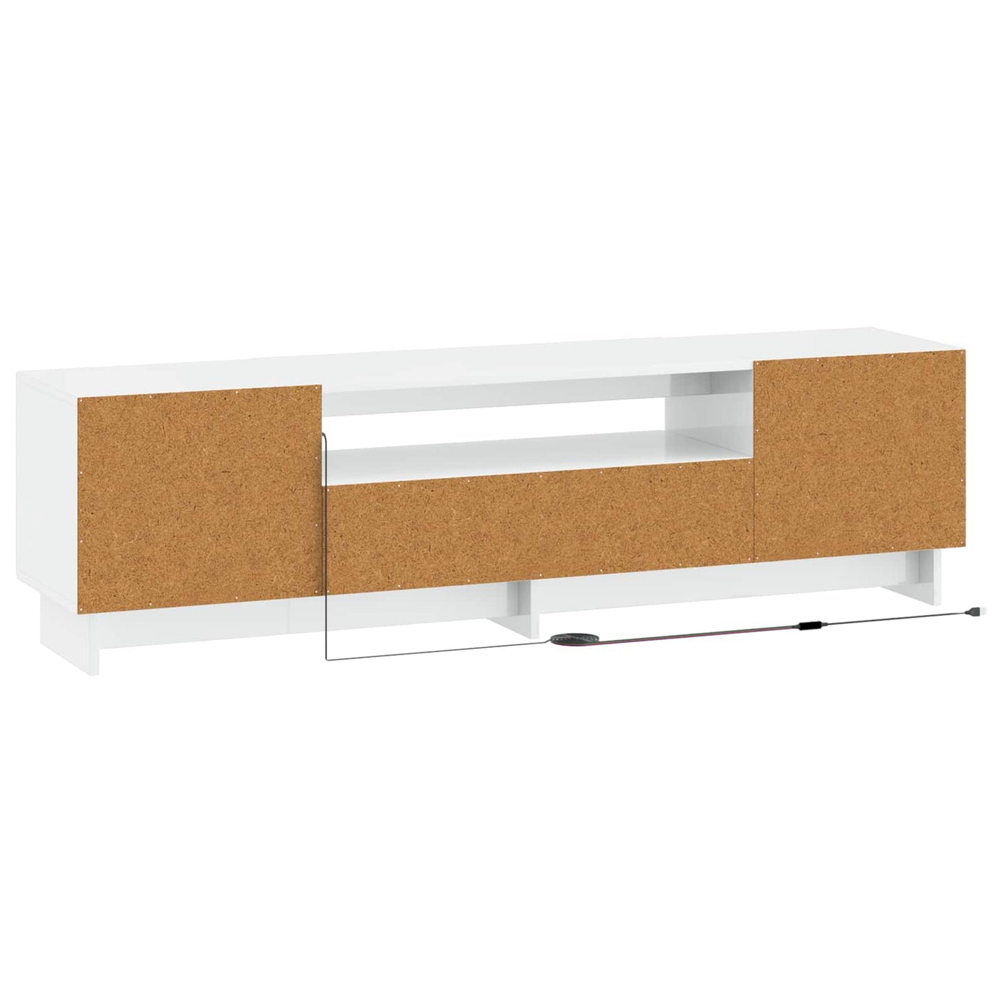 LED TV Cabinet High Gloss White Engineered Wood