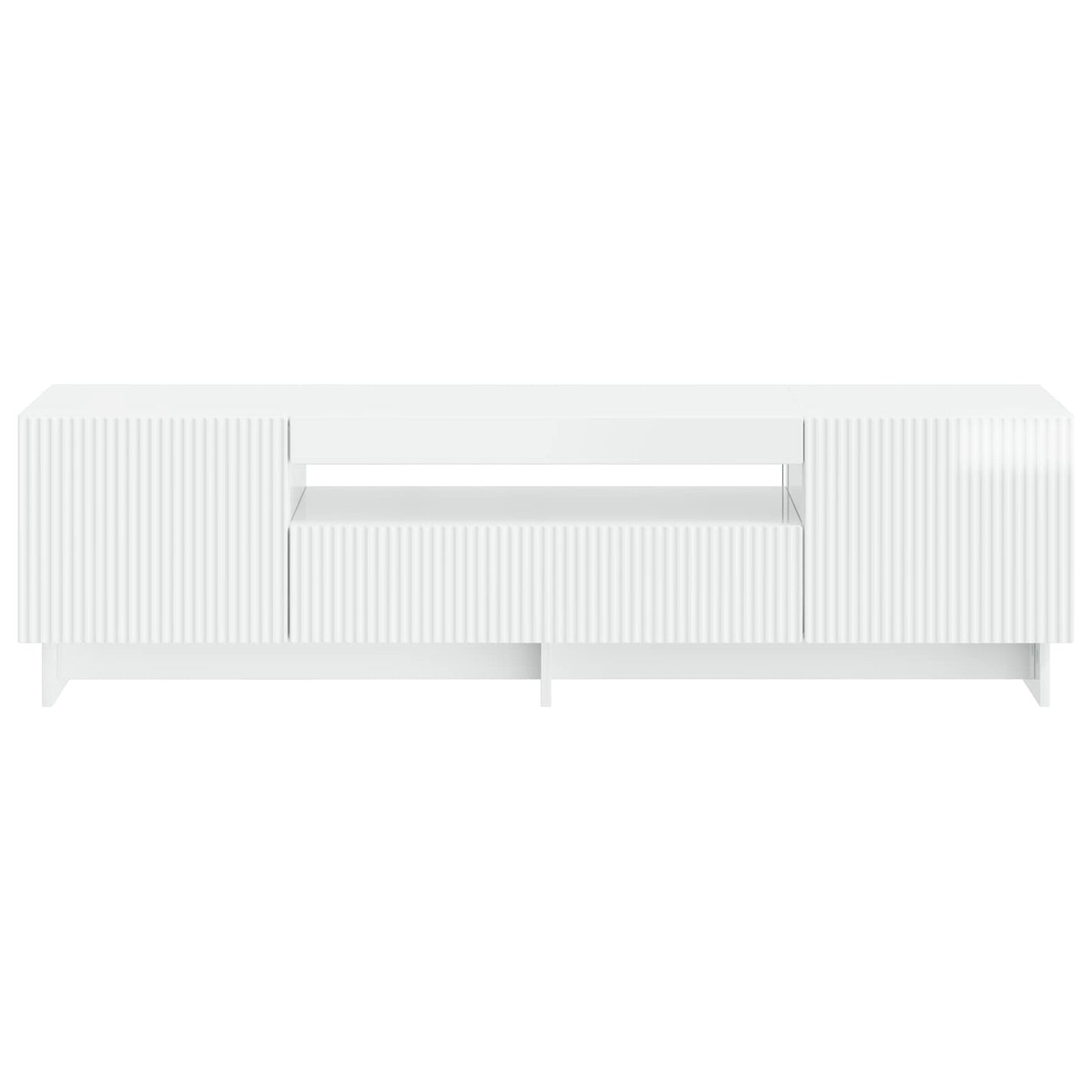 LED TV Cabinet High Gloss White Engineered Wood