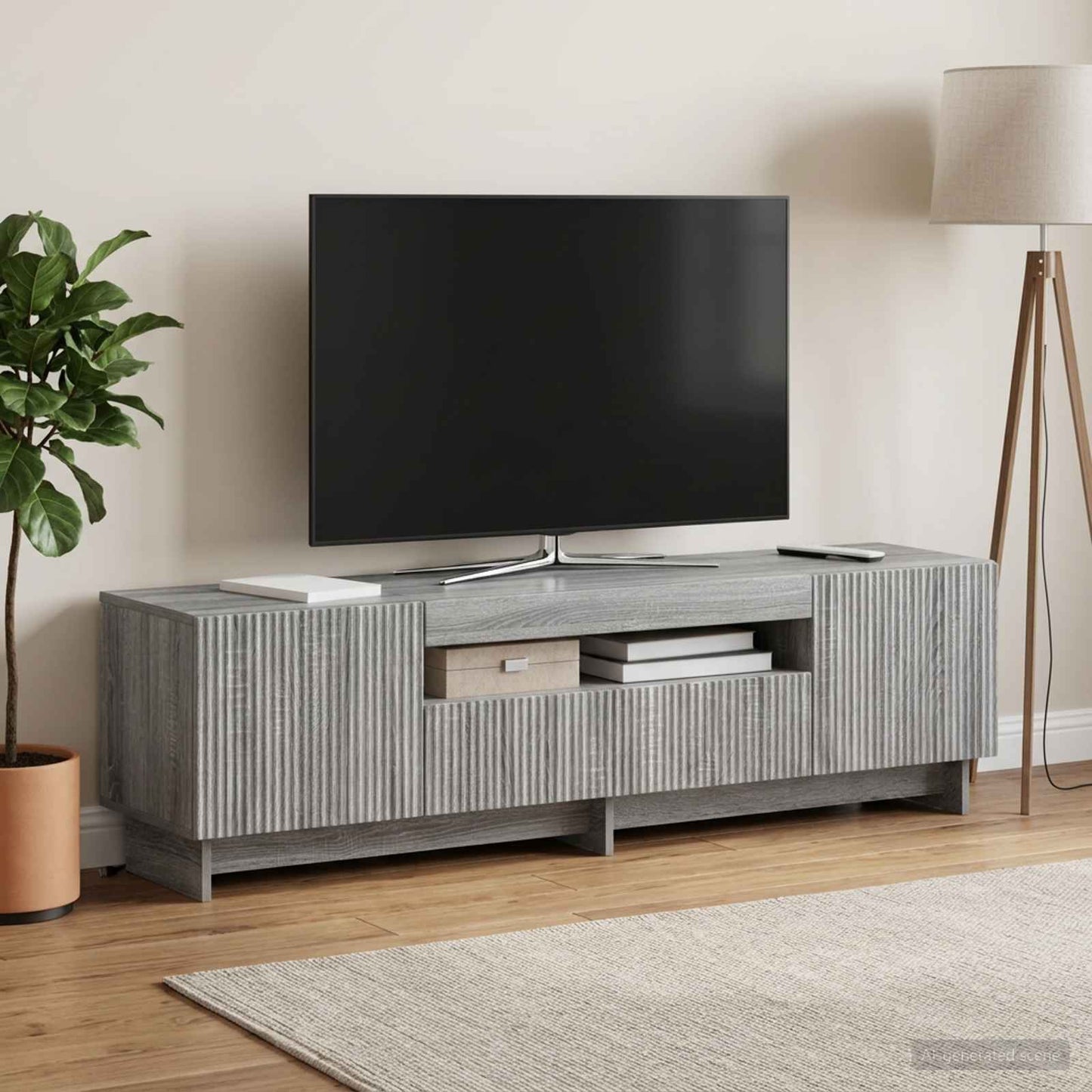 LED TV Cabinet Grey Sonoma Engineered Wood
