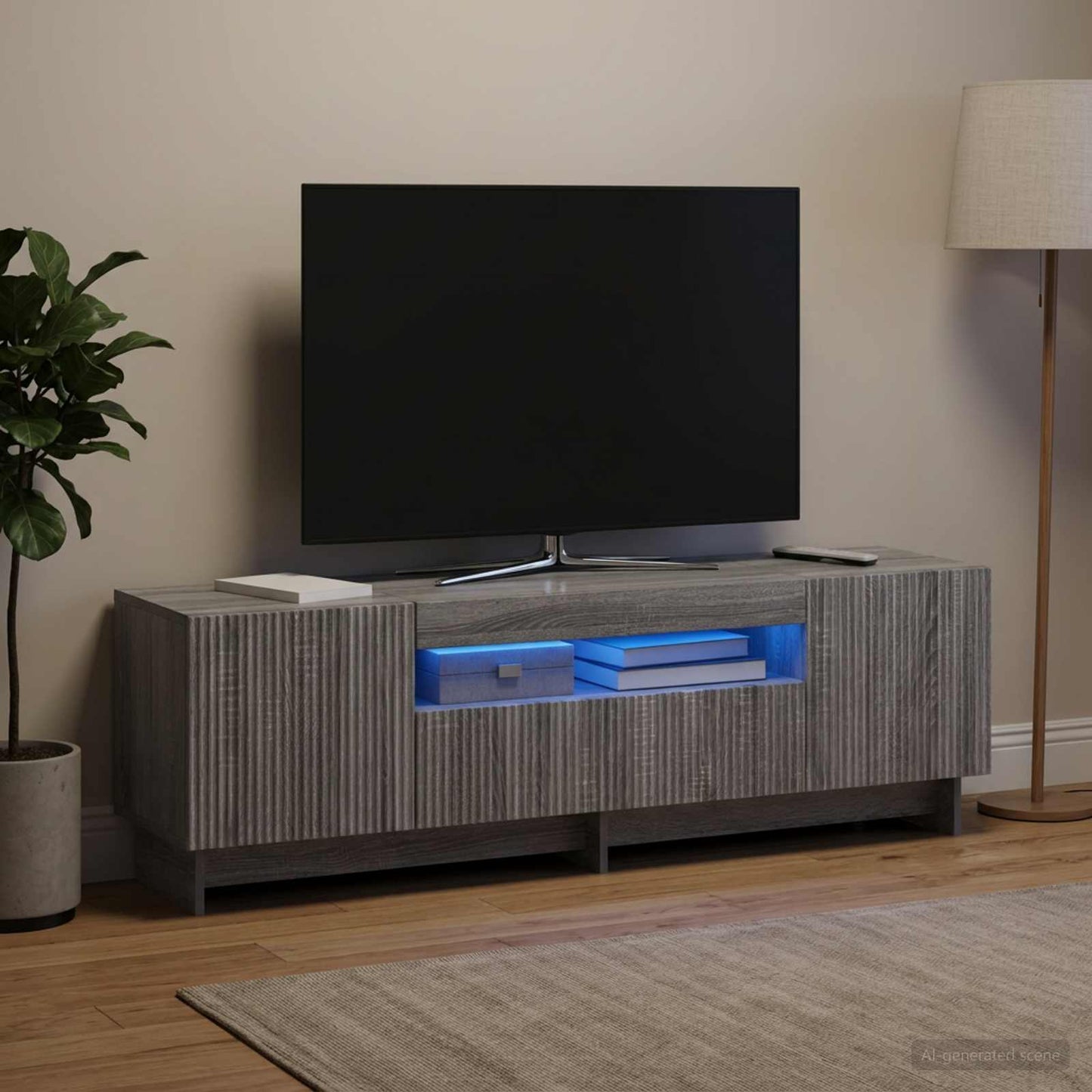 LED TV Cabinet Grey Sonoma Engineered Wood