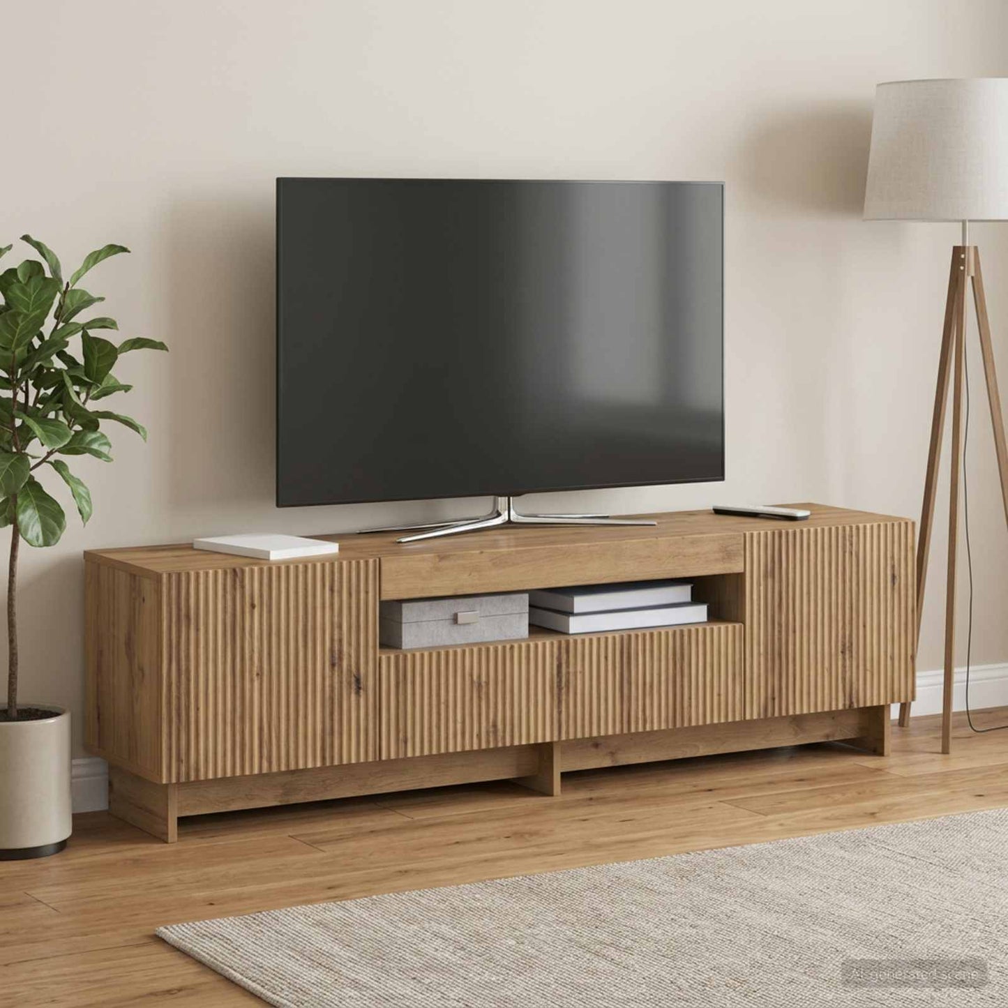 LED TV Cabinet Artisan Oak Engineered Wood