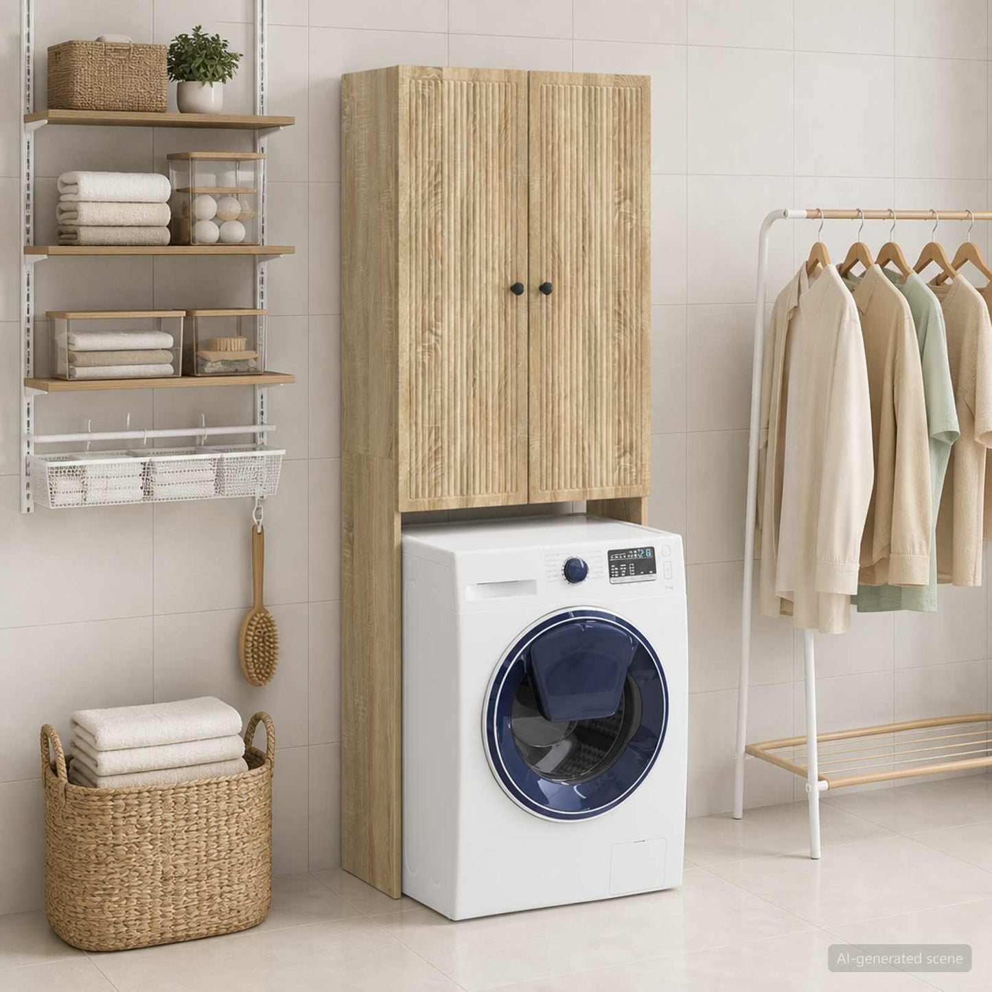 Toilet Cabinet EDE Sonoma Oak 66 x 25.5 x 190 cm