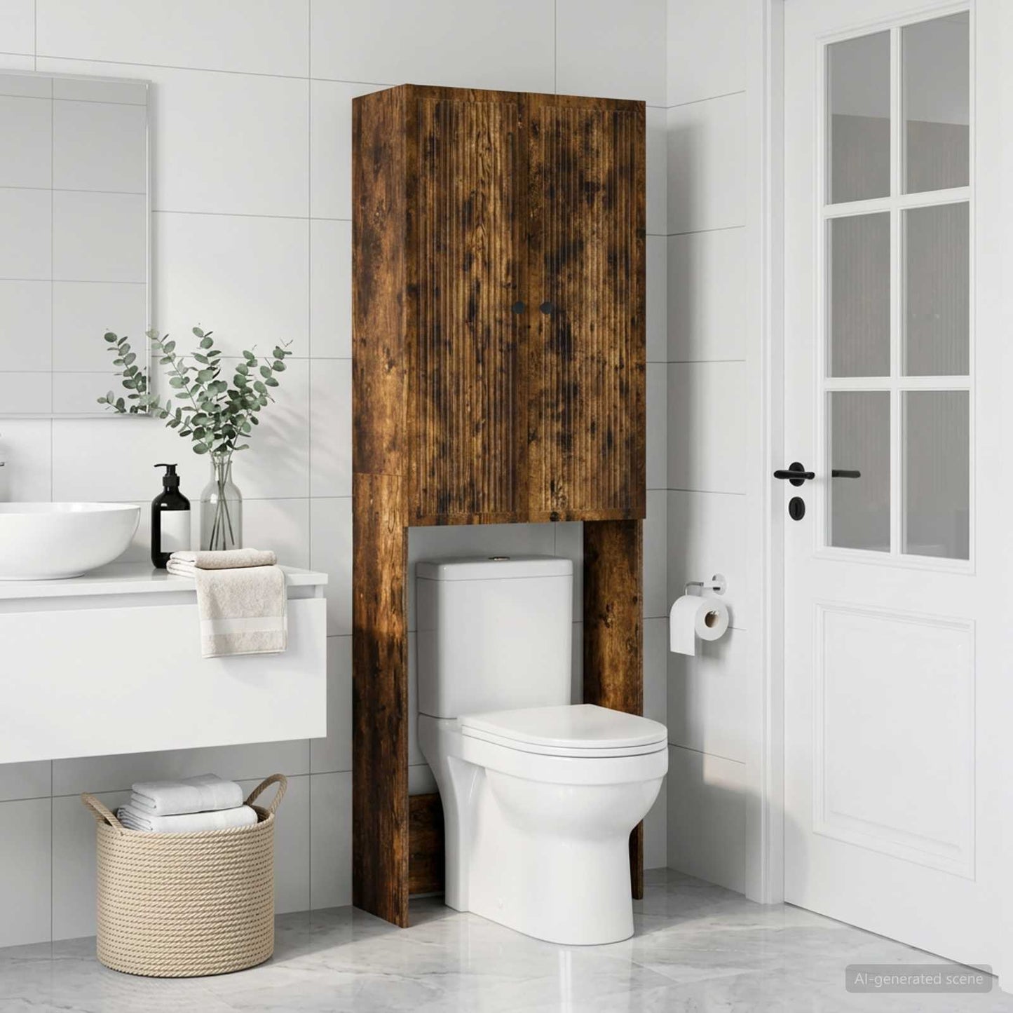 Toilet Cabinet EDE Smoked Oak 66 x 25.5 x 190 cm