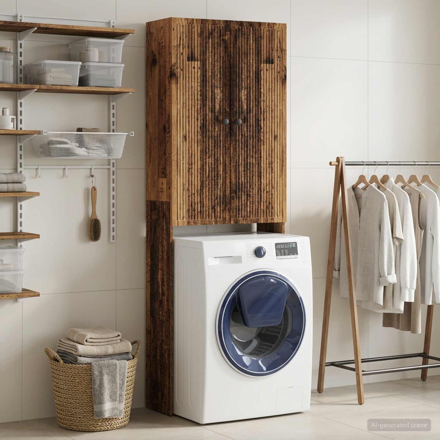 Toilet Cabinet EDE Old Wood 66 x 25.5 x 190 cm Engineered Wood