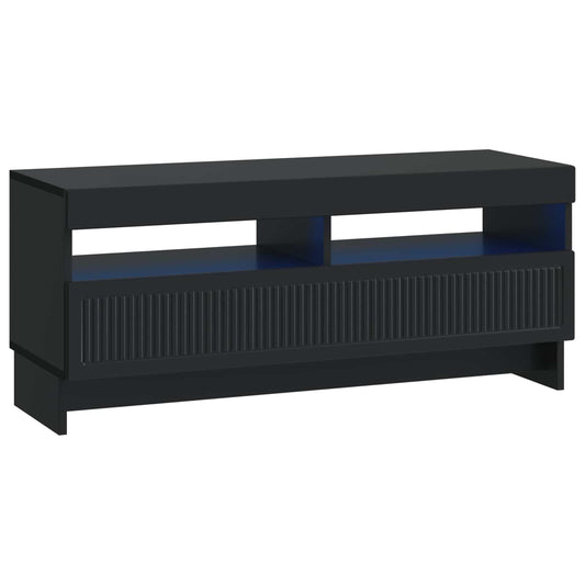 LED TV Cabinet Black Engineered Wood