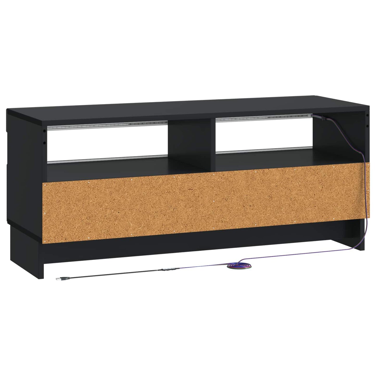LED TV Cabinet Black Engineered Wood