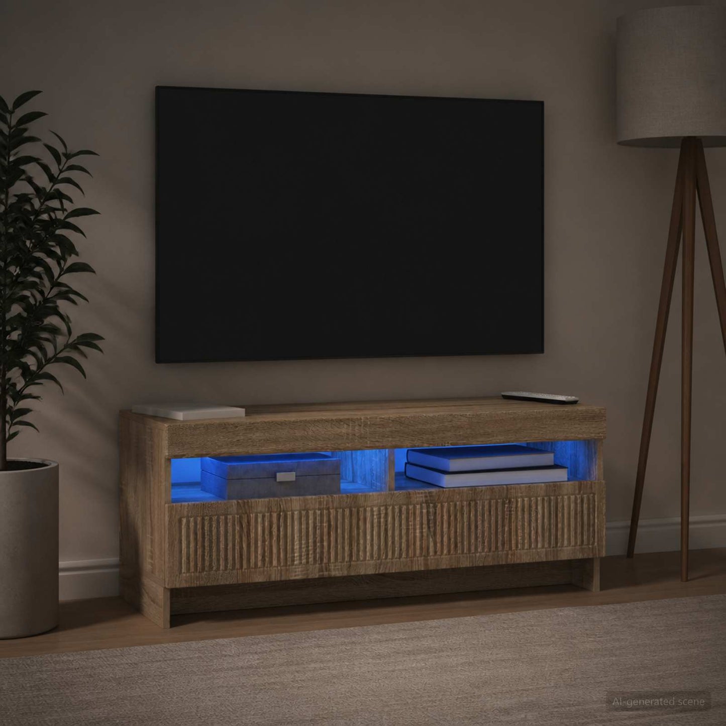 LED TV Cabinet Sonoma Oak Engineered Wood