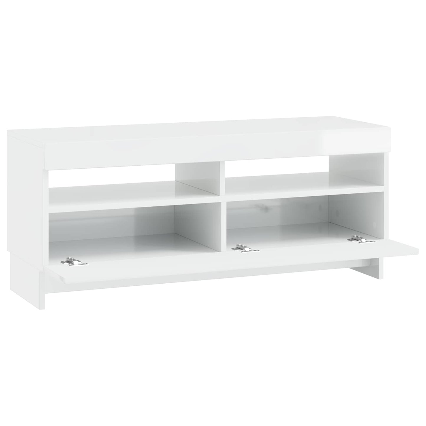 LED TV Cabinet High Gloss White Engineered Wood