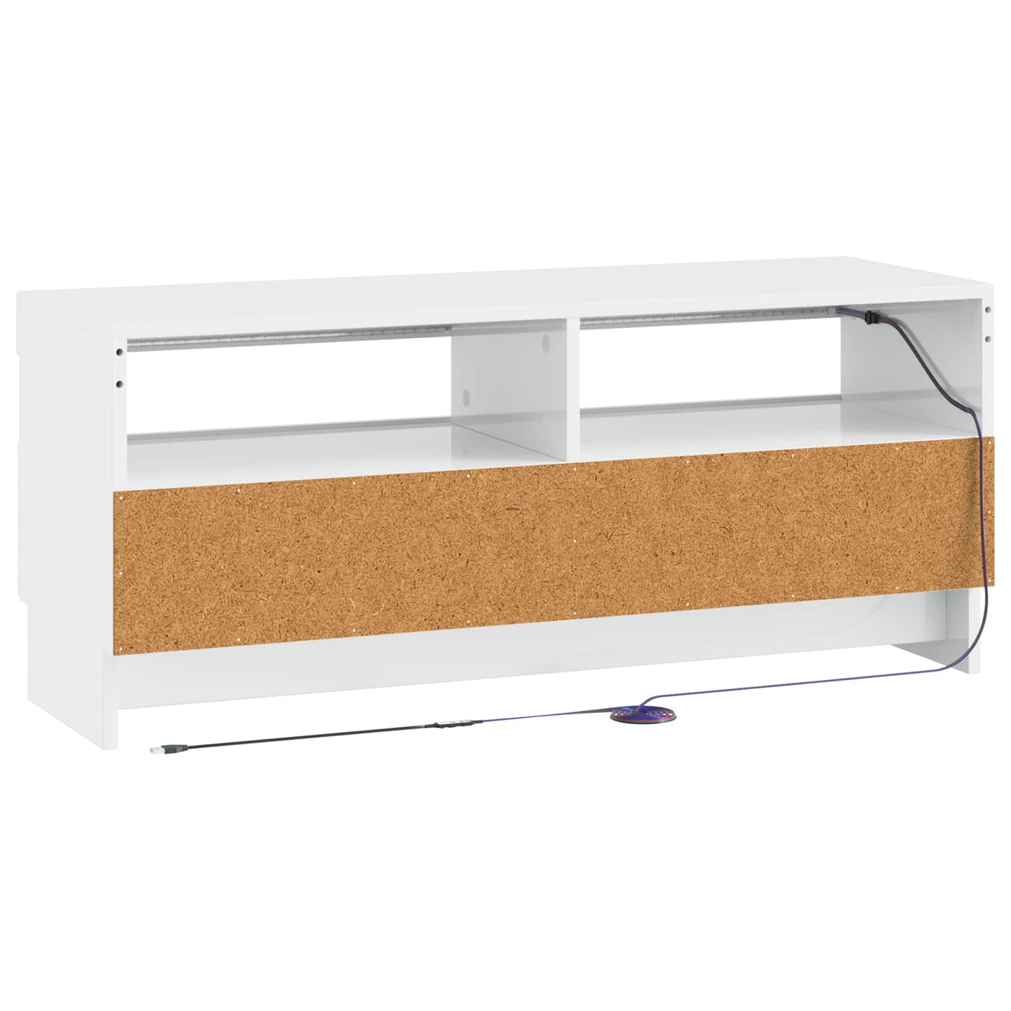 LED TV Cabinet High Gloss White Engineered Wood