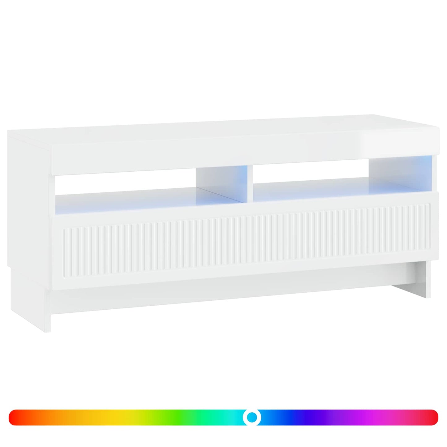 LED TV Cabinet High Gloss White Engineered Wood