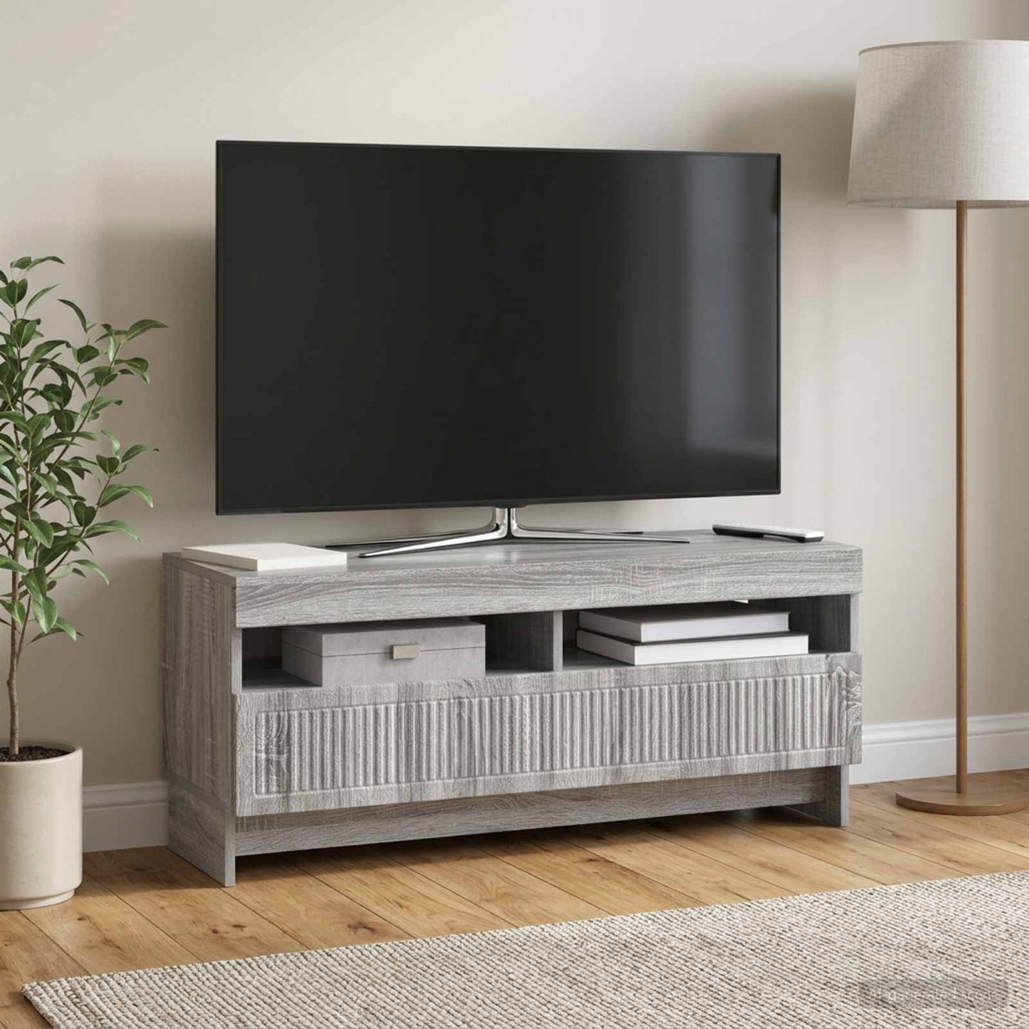 LED TV Cabinet Grey Sonoma Engineered Wood
