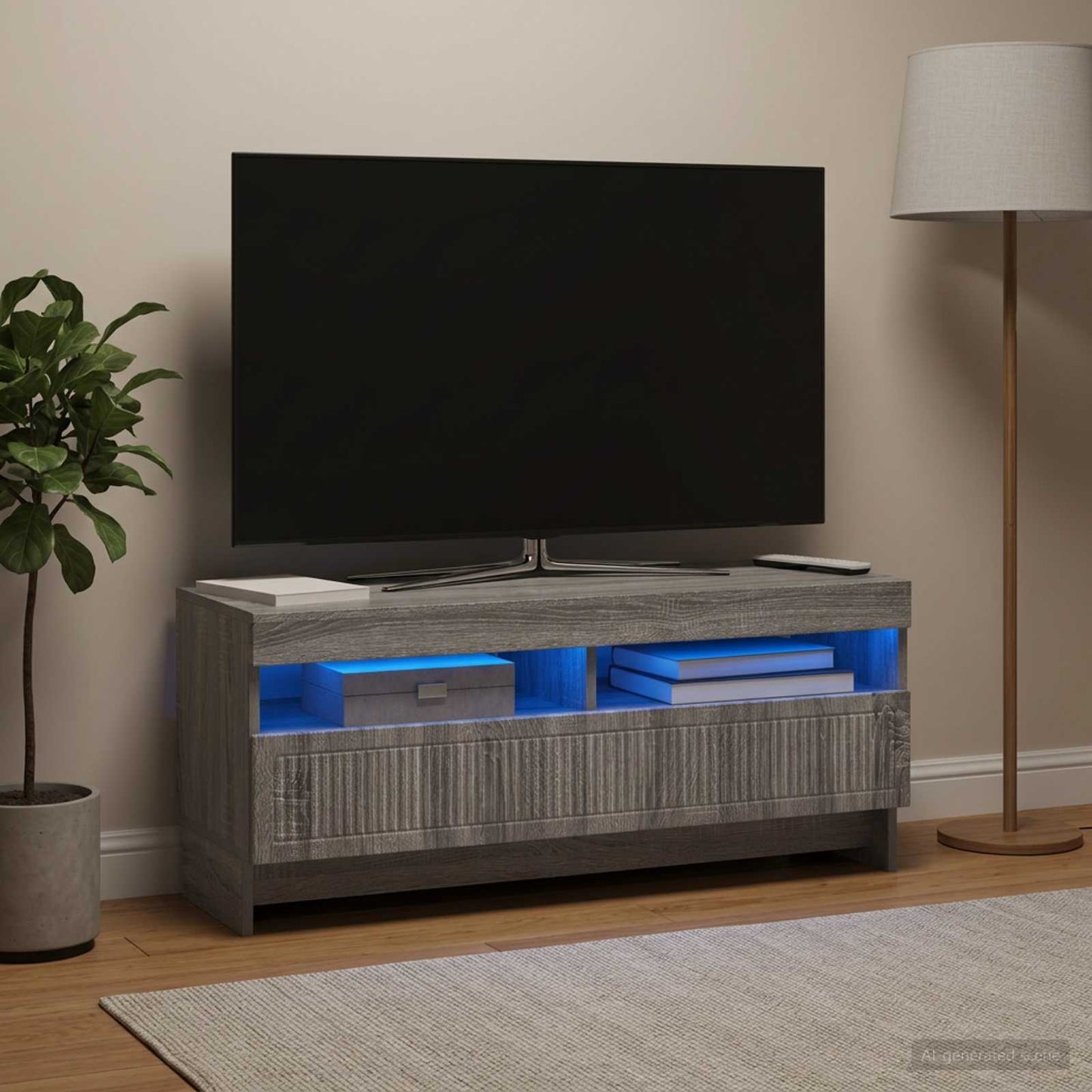 LED TV Cabinet Grey Sonoma Engineered Wood