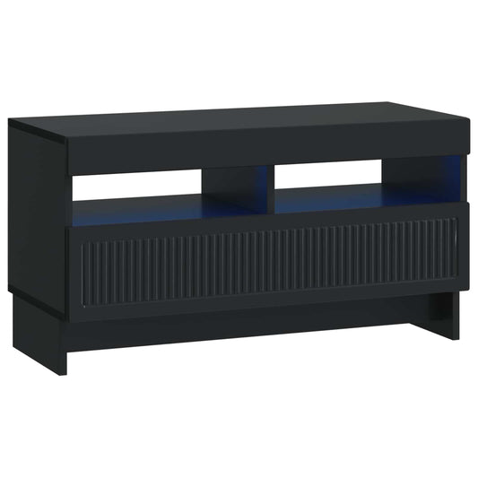 LED TV Cabinet Black Engineered Wood