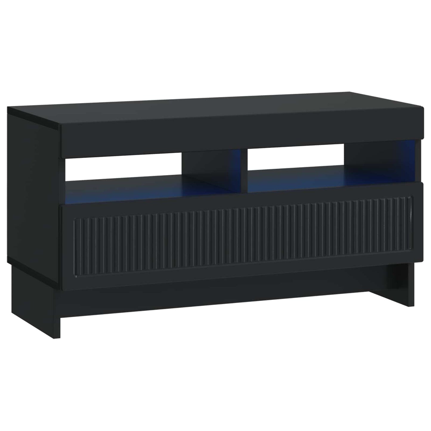 LED TV Cabinet Black Engineered Wood