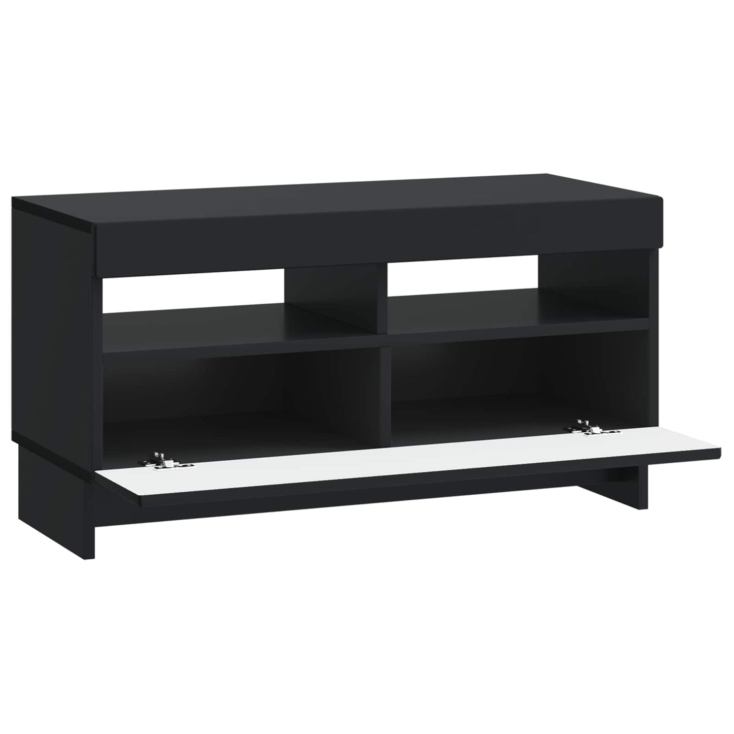 LED TV Cabinet Black Engineered Wood