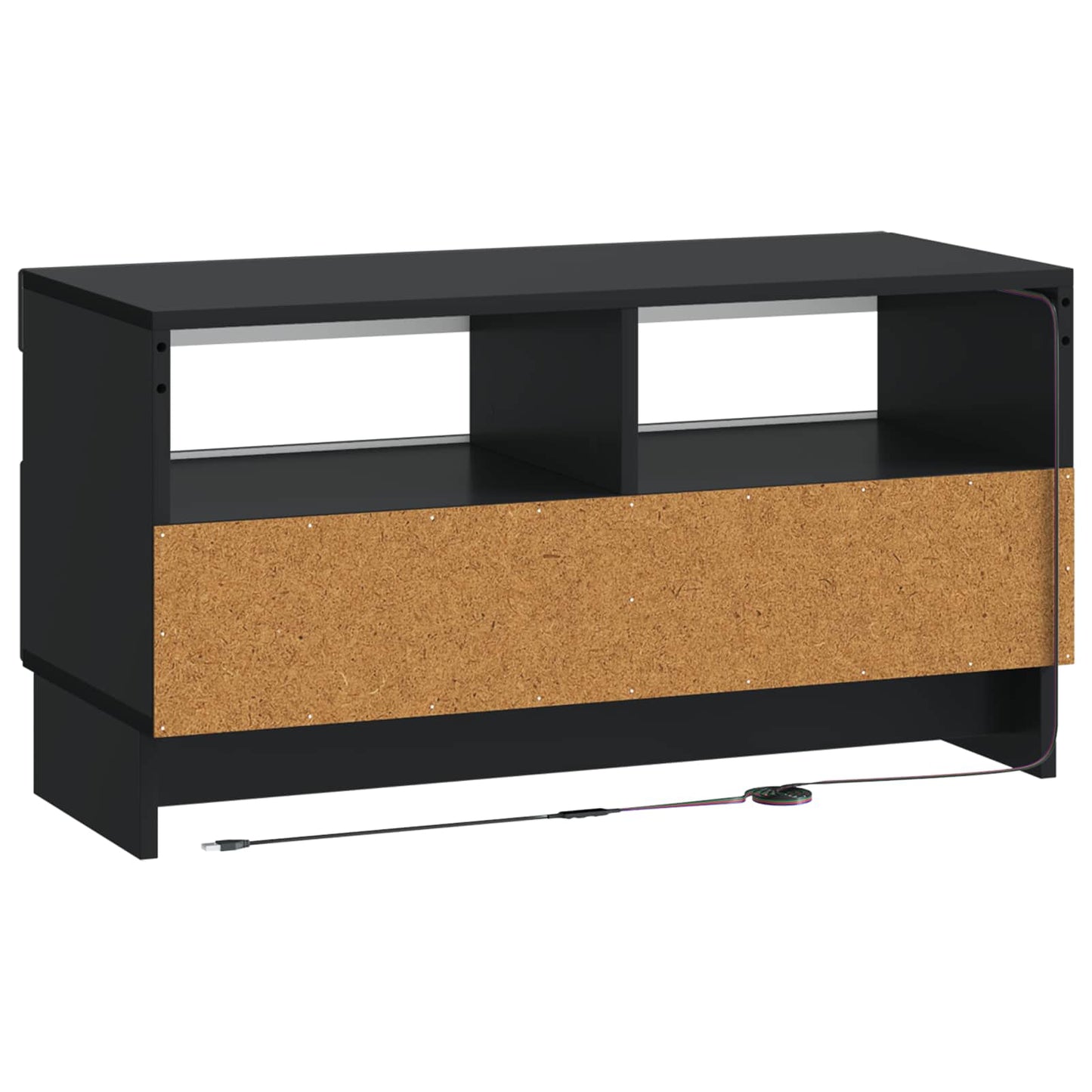 LED TV Cabinet Black Engineered Wood