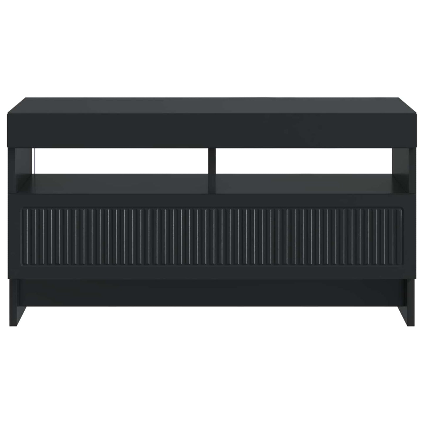 LED TV Cabinet Black Engineered Wood