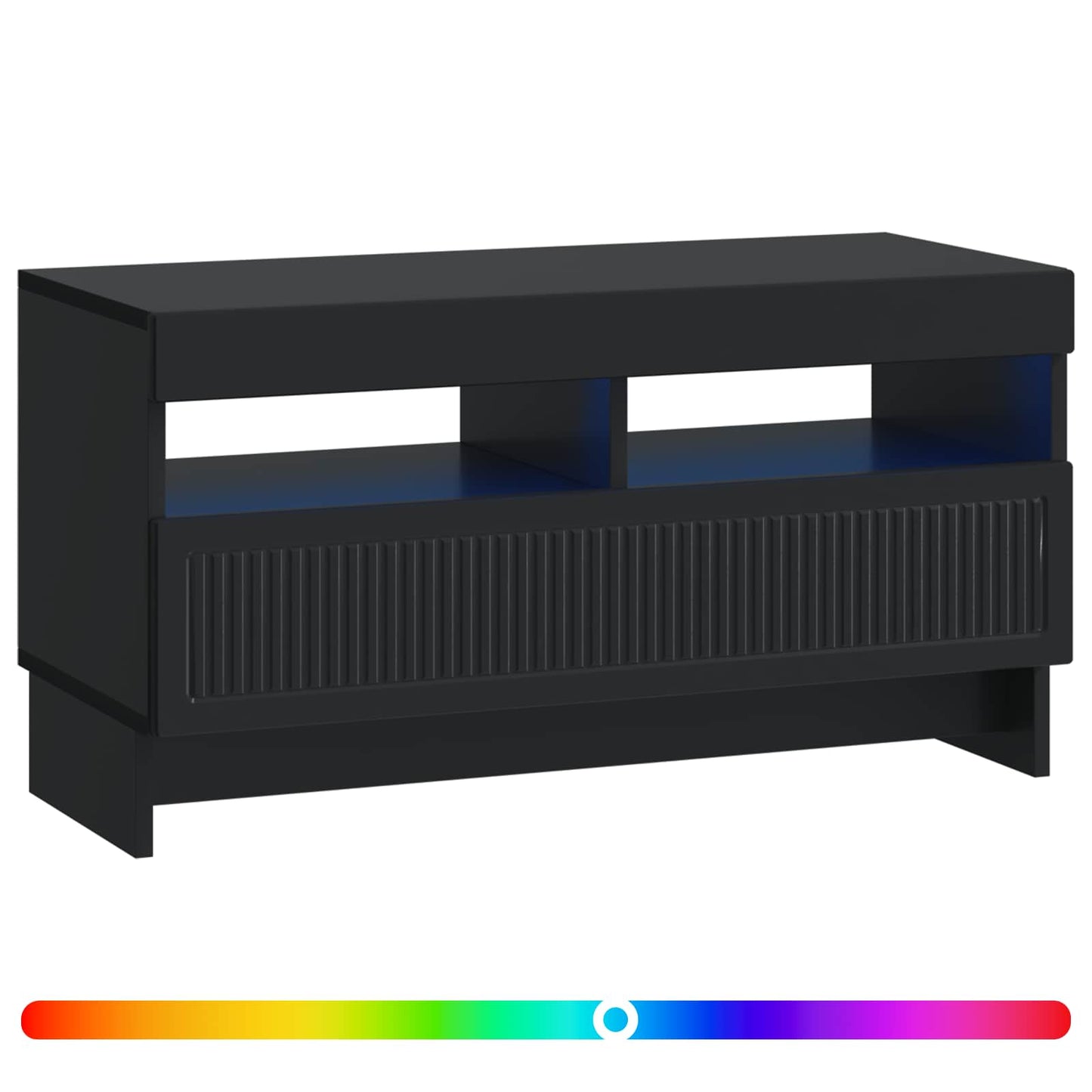 LED TV Cabinet Black Engineered Wood