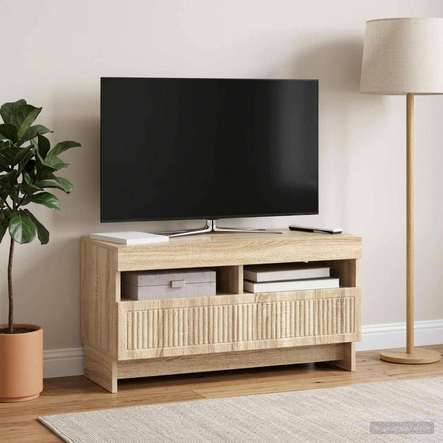LED TV Cabinet Sonoma Oak Engineered Wood