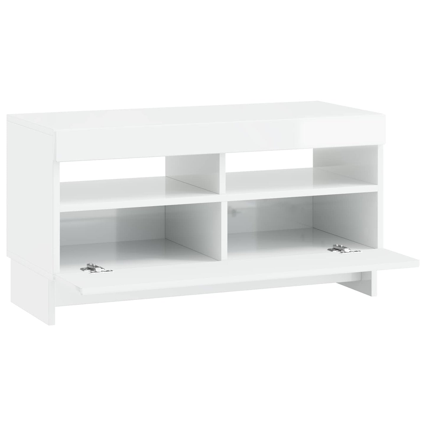 LED TV Cabinet High Gloss White Engineered Wood