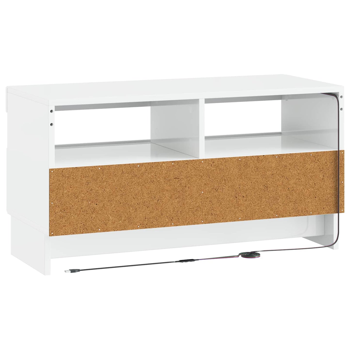 LED TV Cabinet High Gloss White Engineered Wood