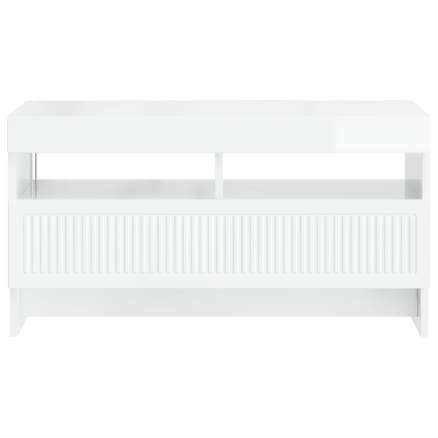 LED TV Cabinet High Gloss White Engineered Wood