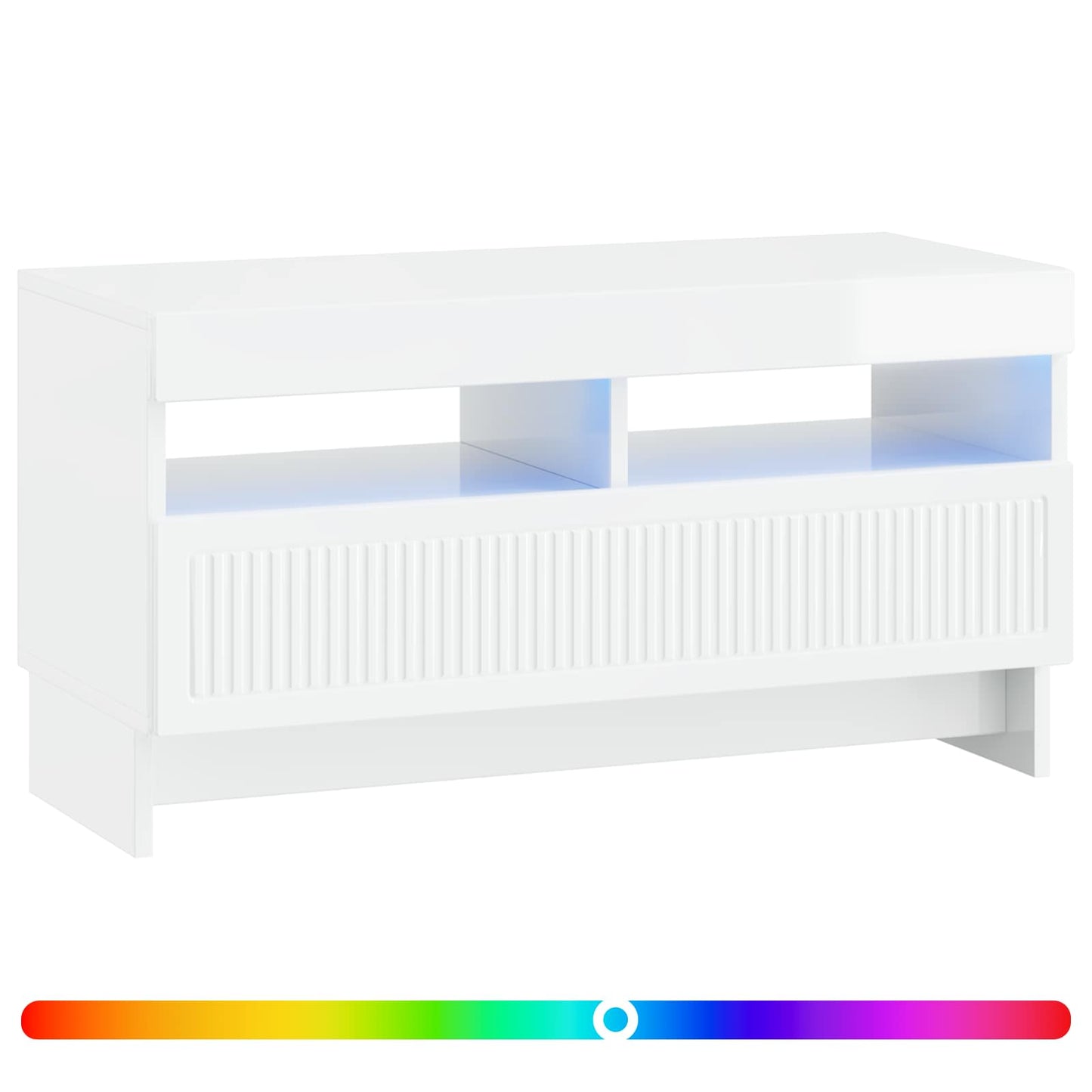 LED TV Cabinet High Gloss White Engineered Wood