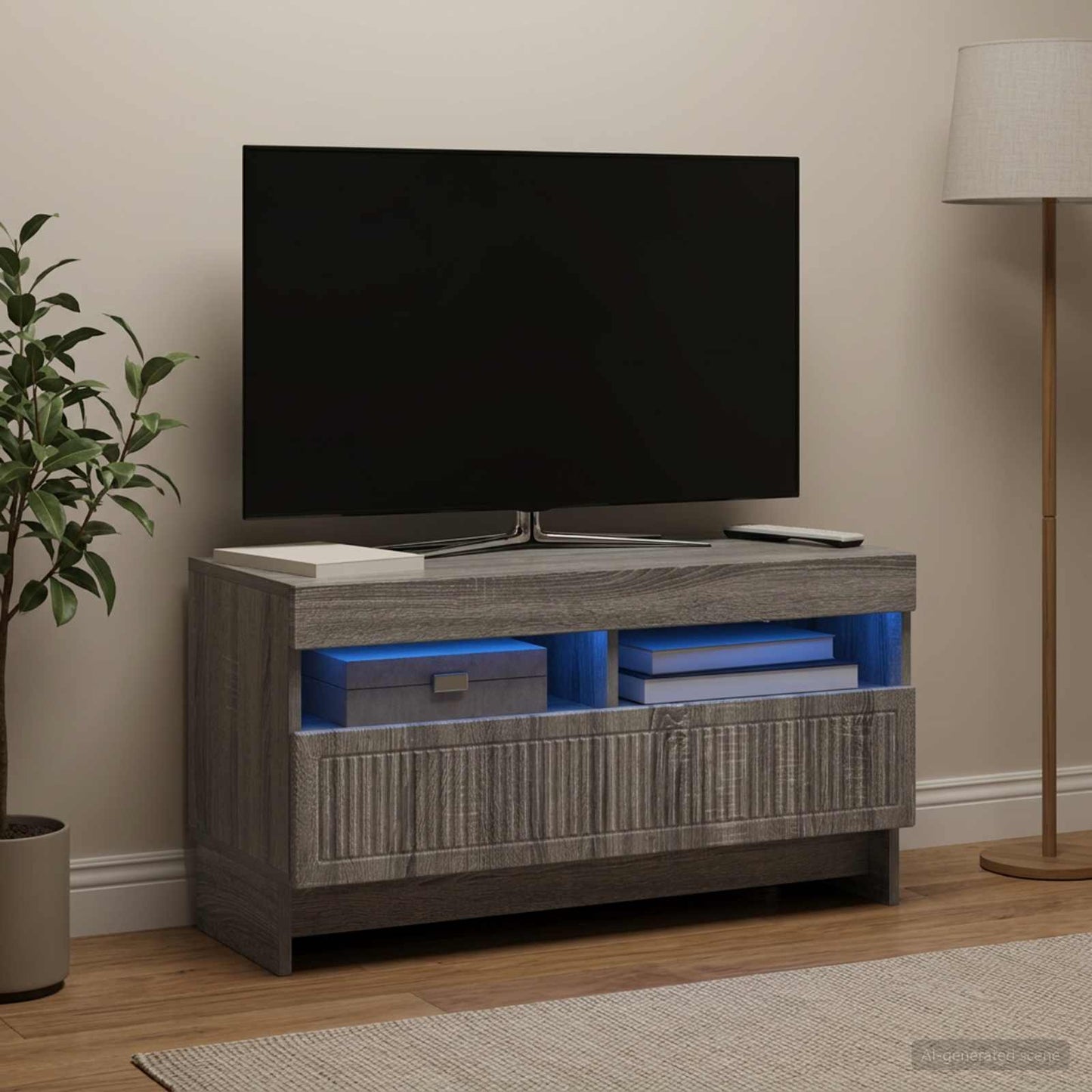 LED TV Cabinet Grey Sonoma Engineered Wood