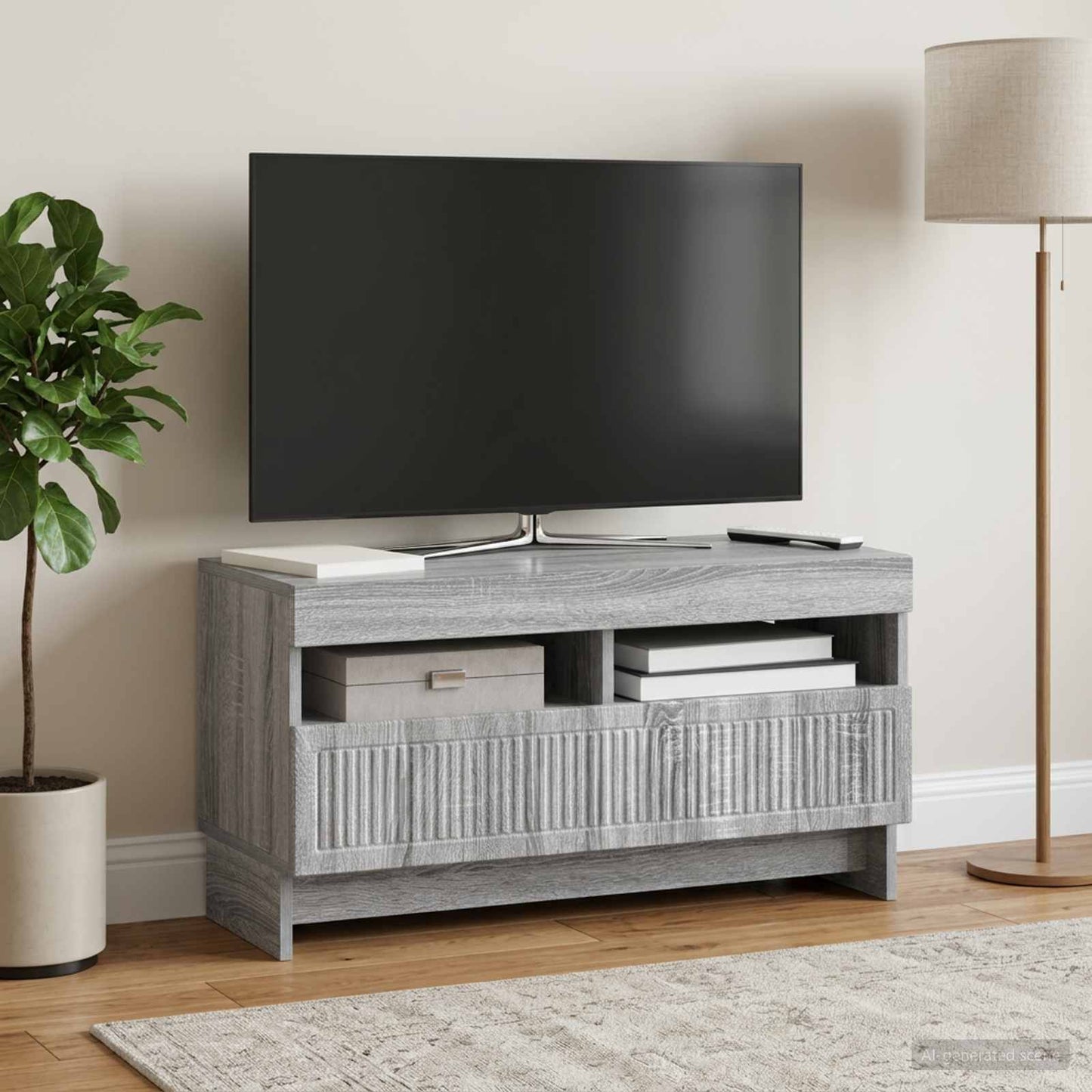 LED TV Cabinet Grey Sonoma Engineered Wood