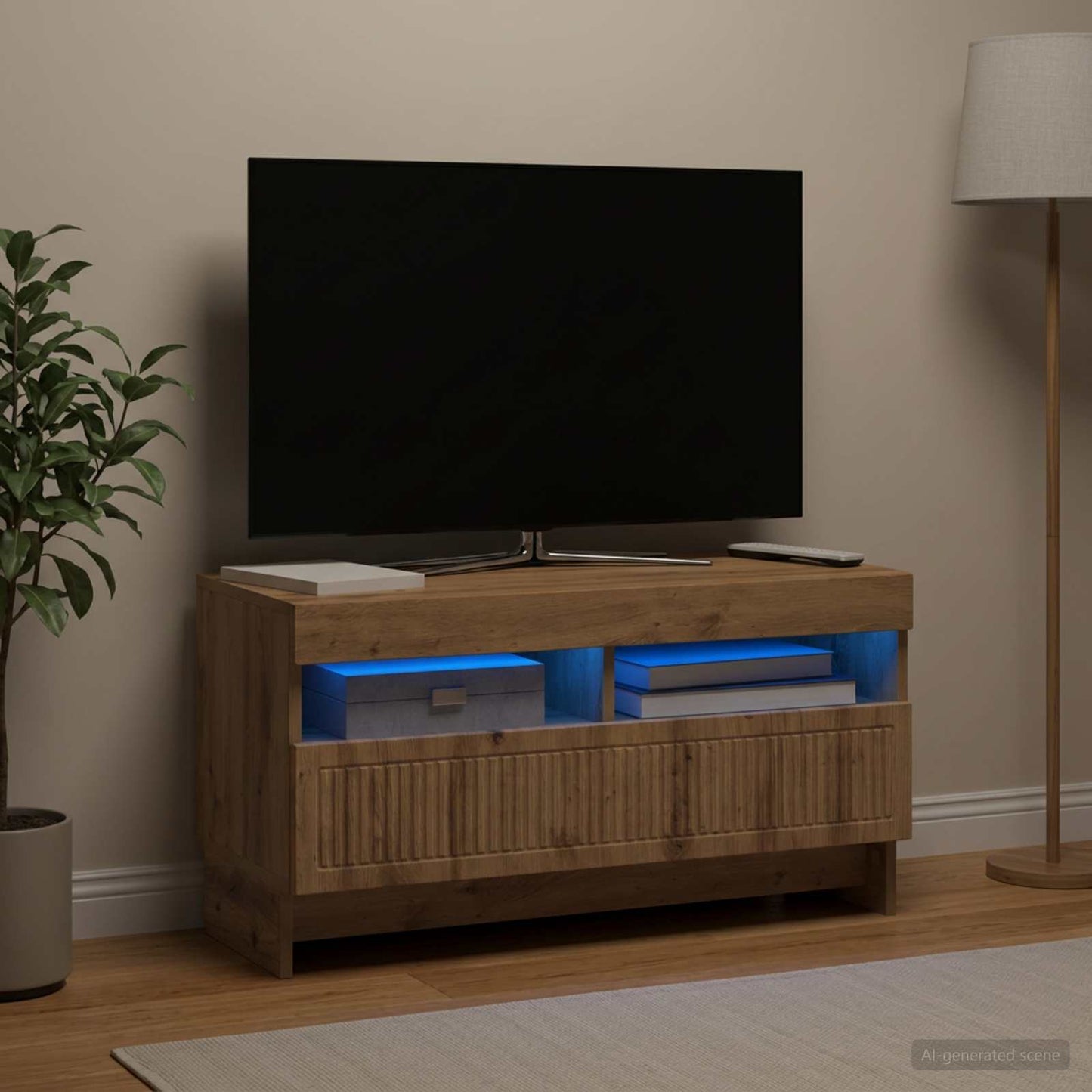LED TV Cabinet Artisan Oak Engineered Wood