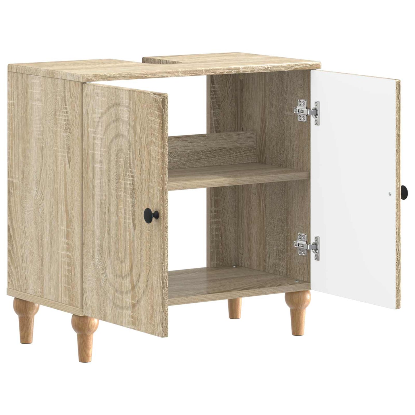 Bathroom Sink Cabinet ALKMAAR Sonoma Oak 59.5 x 31.5x 59 cm